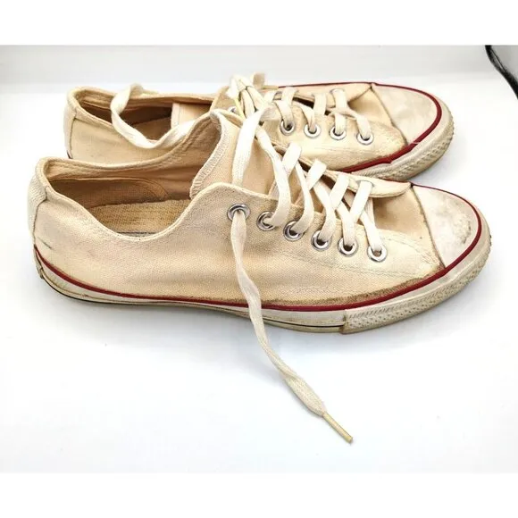 Vintage 1950s Converse All Star Canvas Sneakers Made In USA Mens Size 7.5 Rare