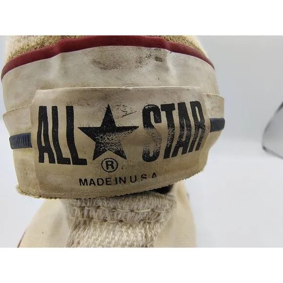 Vintage 1950s Converse All Star Canvas Sneakers Made In USA Mens Size 7.5 Rare
