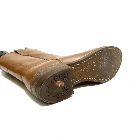 Vintage 1970s men’s brown leather heavy duty fleece insole cowboy work boots