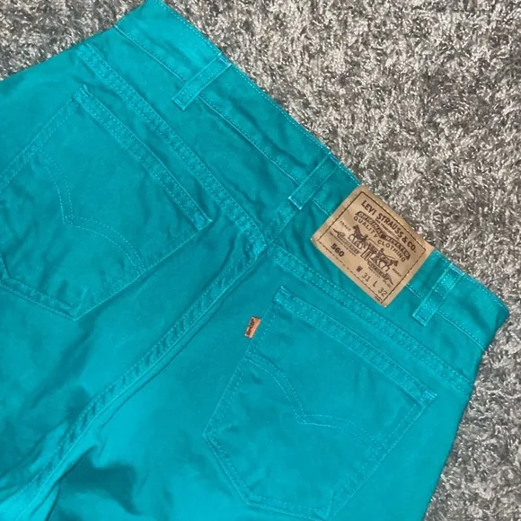 Vintage 1993 Levi’s 560 Tapered Orange Tab Mint Green Jeans 31x32