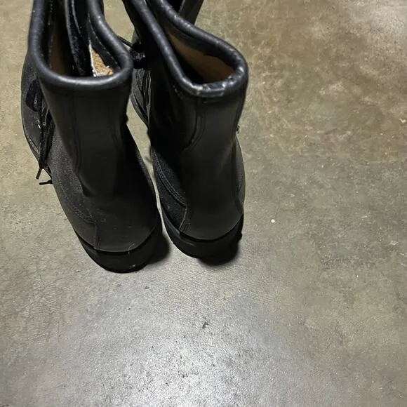 Vintage 80s Cove Black Military Leather Combat Boots 10