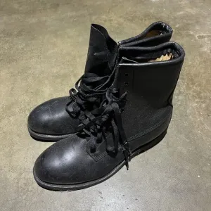 Vintage 80s Cove Black Military Leather Combat Boots 10