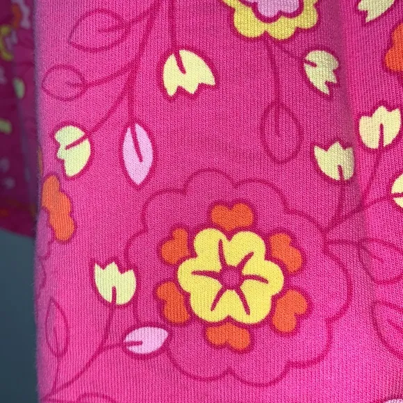 Vintage 80’s Gymboree pink floral long-sleeve dress girls Sz XL ruffles Cotton