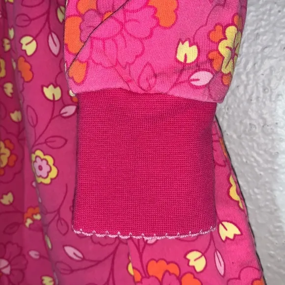Vintage 80’s Gymboree pink floral long-sleeve dress girls Sz XL ruffles Cotton