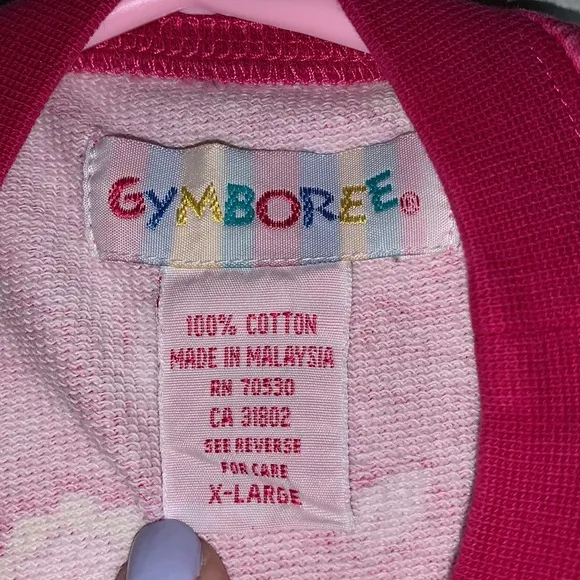 Vintage 80’s Gymboree pink floral long-sleeve dress girls Sz XL ruffles Cotton