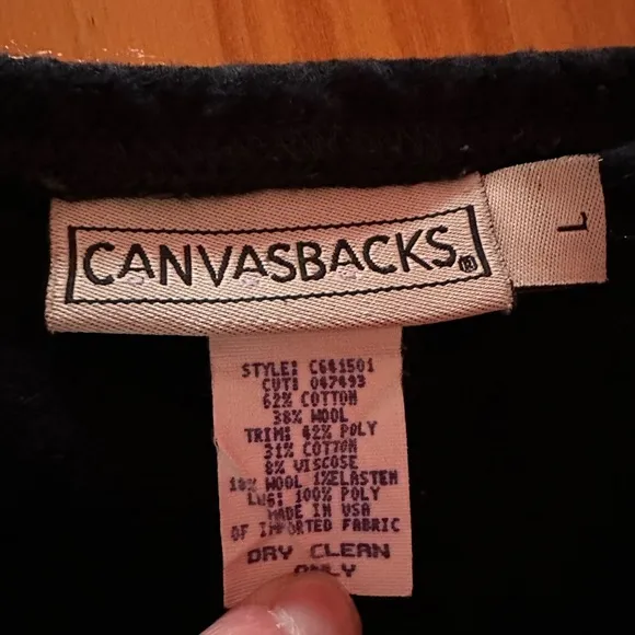 Vintage Black Canvasbacks Boho skirt, size Large
