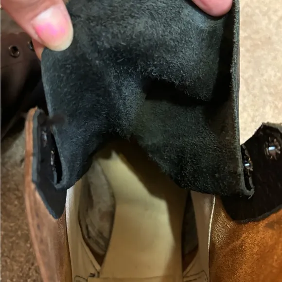 Vintage Black Leather Military-Style Boots - Size Approx US 12, No Laces