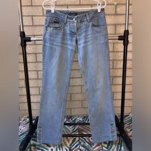 Vintage Dolce &amp; Gabbana Light Wash Low Rise Jeans Button Hem Jeans Button Fly