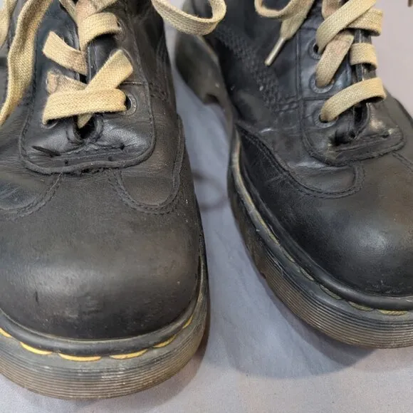Vintage Dr. Martens Black Leather Lace Up Ankle Boots Men Size 9 Made England