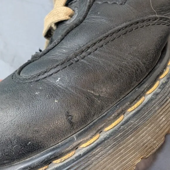 Vintage Dr. Martens Black Leather Lace Up Ankle Boots Men Size 9 Made England