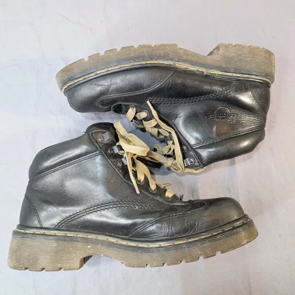 Vintage Dr. Martens Black Leather Lace Up Ankle Boots Men Size 9 Made England