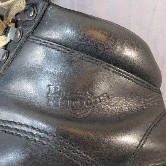 Vintage Dr. Martens Black Leather Lace Up Ankle Boots Men Size 9 Made England