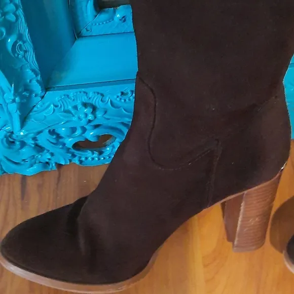 Vintage EUC  M.K. brown suede real leather over the knee boots