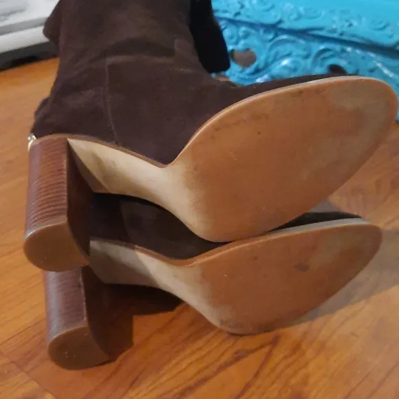 Vintage EUC  M.K. brown suede real leather over the knee boots