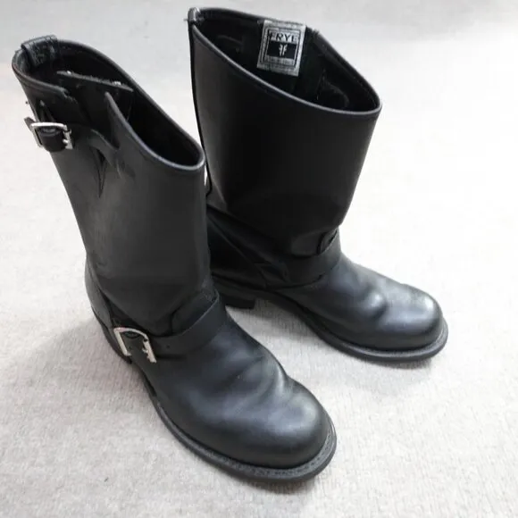 Vintage FRYE Women's Boots 7 Black Leather Veronica Short Made in USA