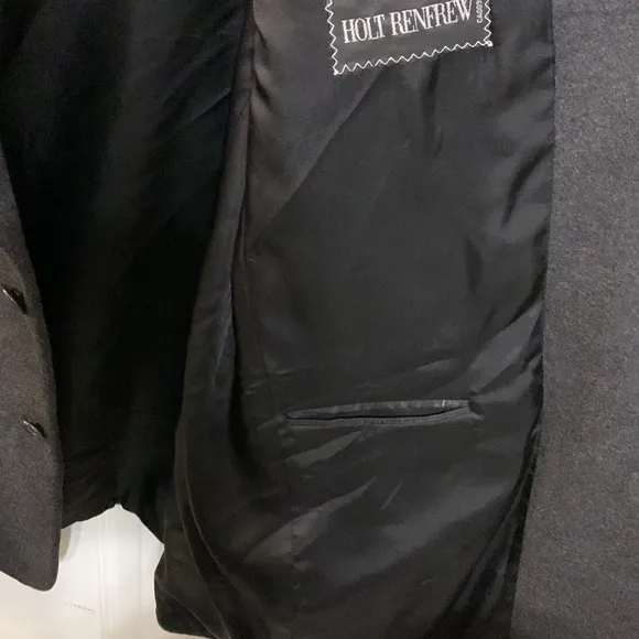 Vintage Holt Renfrew | Men’s 100% Cashmere Black Suit Jacket Blazer Sporty