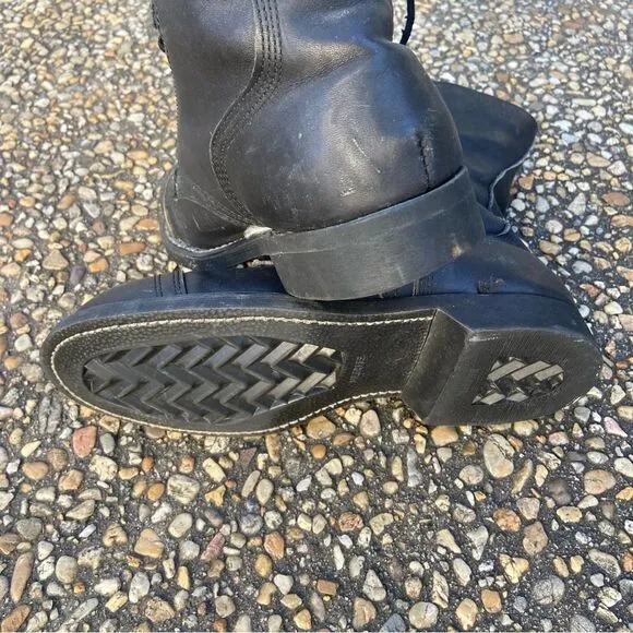 Vintage is military ANSI steel cap toe combat biker motorcycle boots 5 W