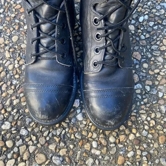 Vintage is military ANSI steel cap toe combat biker motorcycle boots 5 W
