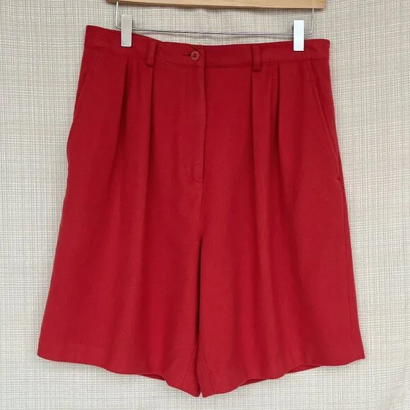VINTAGE J Crew Pleated High Waisted Shorts Nautical Preppy Cashmere Wool