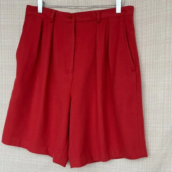 VINTAGE J Crew Pleated High Waisted Shorts Nautical Preppy Cashmere Wool