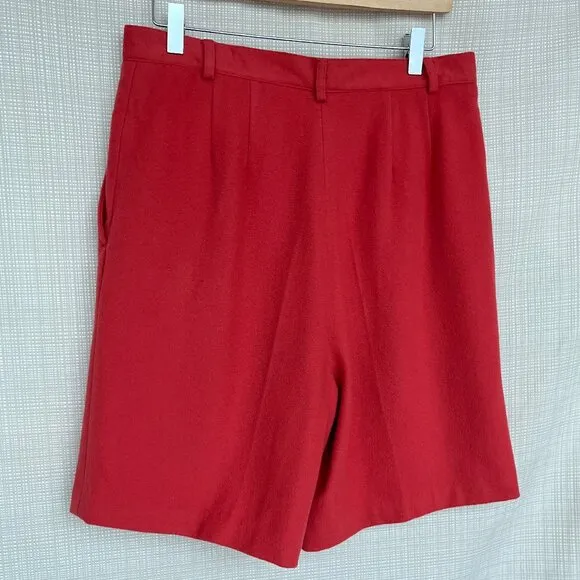 VINTAGE J Crew Pleated High Waisted Shorts Nautical Preppy Cashmere Wool