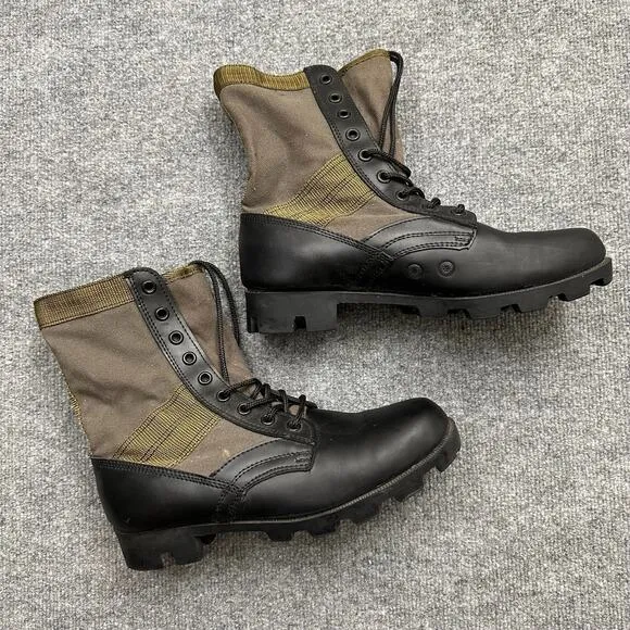 Vintage Jungle Combat Boots Men's 10R Vietnam OG-107 Black Olive Military