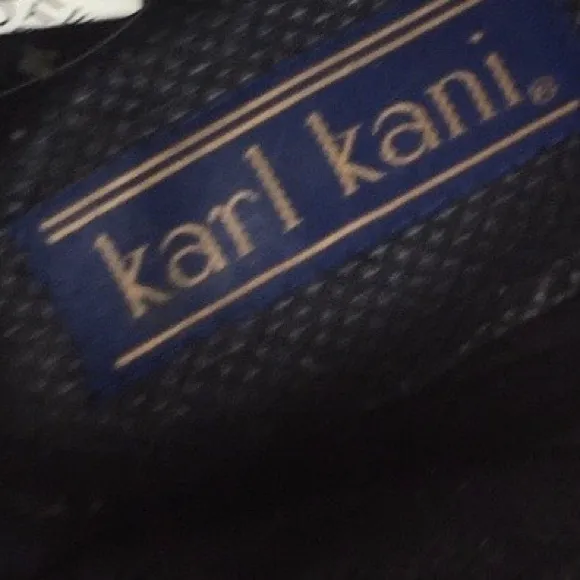 Vintage Karl Kane Black Leather Silver Logo Plate Lace Up Boots