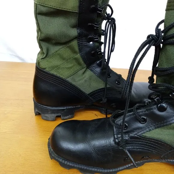 Vintage McRae Footwear Combat Military Boots Vietnam Jungle Green Black