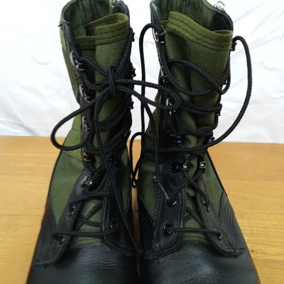 Vintage McRae Footwear Combat Military Boots Vietnam Jungle Green Black