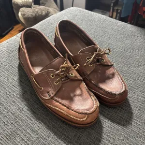 VINTAGE MEN’S ORVIS GOKEY LEATHER BOAT SHOES LOAFERS SZ 13 VIBRAM GUMLITE SOLES