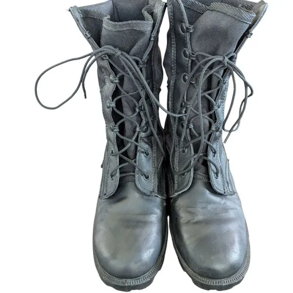 Vintage Military Grade - Military issue canvas/leather lace up Combat Boots sz 8