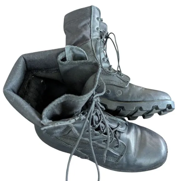 Vintage Military Grade - Military issue canvas/leather lace up Combat Boots sz 8