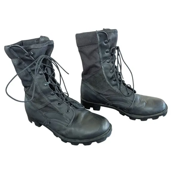 Vintage Military Grade - Military issue canvas/leather lace up Combat Boots sz 8