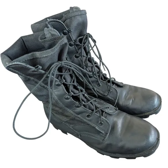 Vintage Military Grade - Military issue canvas/leather lace up Combat Boots sz 8