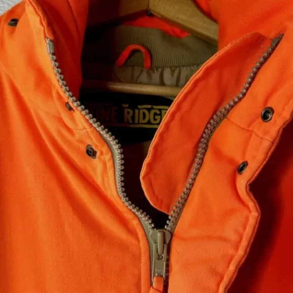 Vintage Pine Ridge Men's Orange Insulated Hunting/Workwear Coat - XXXL