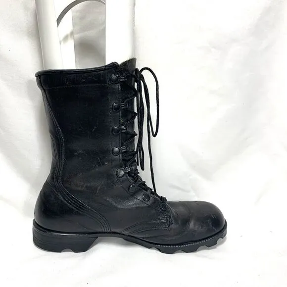 Vintage Ro Search Black Lace Up Leather Combat Military Boots Size 7 R  PJ 1987