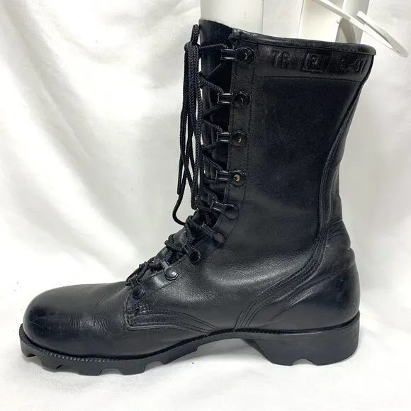 Vintage Ro Search Black Lace Up Leather Combat Military Boots Size 7 R  PJ 1987