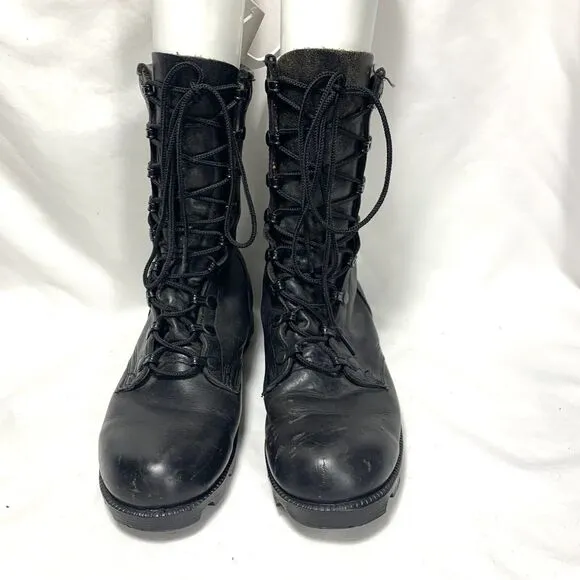 Vintage Ro Search Black Lace Up Leather Combat Military Boots Size 7 R  PJ 1987