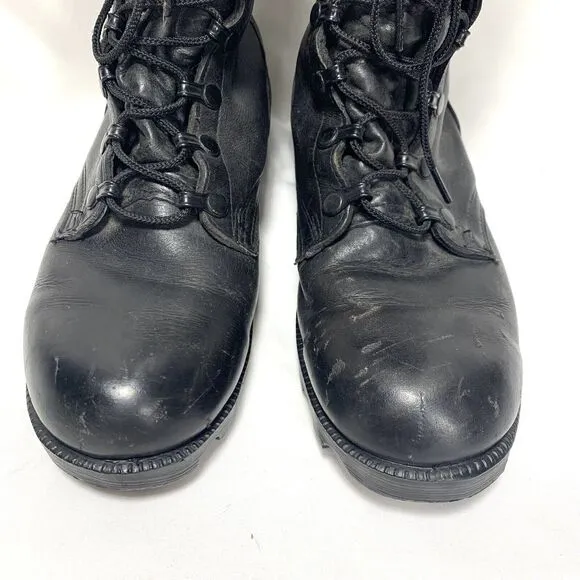 Vintage Ro Search Black Lace Up Leather Combat Military Boots Size 7 R  PJ 1987