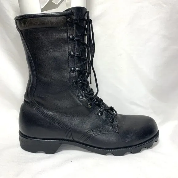 Vintage Ro Search Black Lace Up Leather Combat Military Boots Size 7 R  PJ 1987