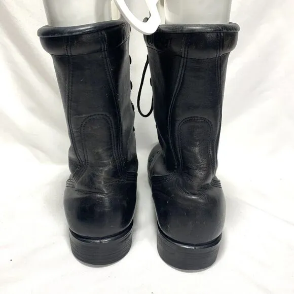 Vintage Ro Search Black Lace Up Leather Combat Military Boots Size 7 R  PJ 1987
