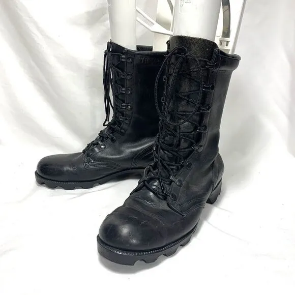 Vintage Ro Search Black Lace Up Leather Combat Military Boots Size 7 R  PJ 1987