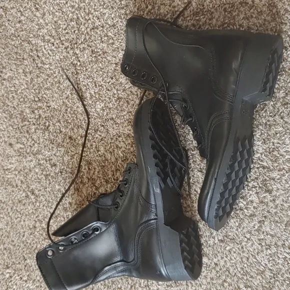Vintage RO-Search Black Leather Lace Up Military Boots