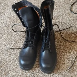 Vintage RO-Search Black Leather Lace Up Military Boots