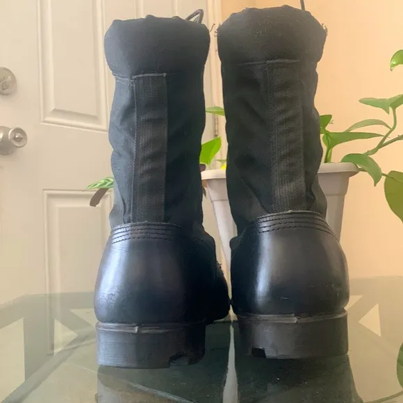 Vintage RO - SEARCH Black Leather US Military Combat Boots