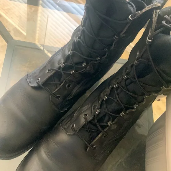 Vintage RO - SEARCH Black Leather US Military Combat Boots