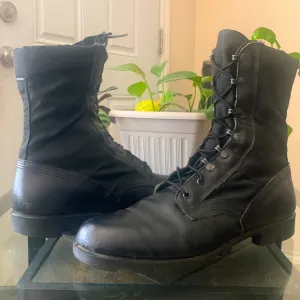 Vintage RO - SEARCH Black Leather US Military Combat Boots
