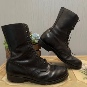 Vintage RO-SEARCH Leather Military Combat Boots Lace Up Army Black USA Men’s 12