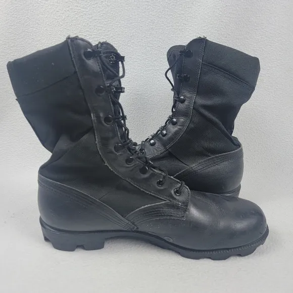 Vintage Ro Search Military Jungle Boots Men's Size 11 W Black Protective Spike