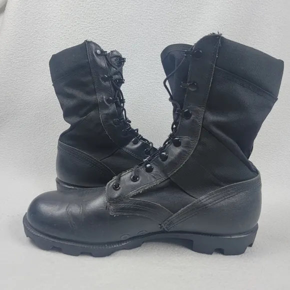 Vintage Ro Search Military Jungle Boots Men's Size 11 W Black Protective Spike